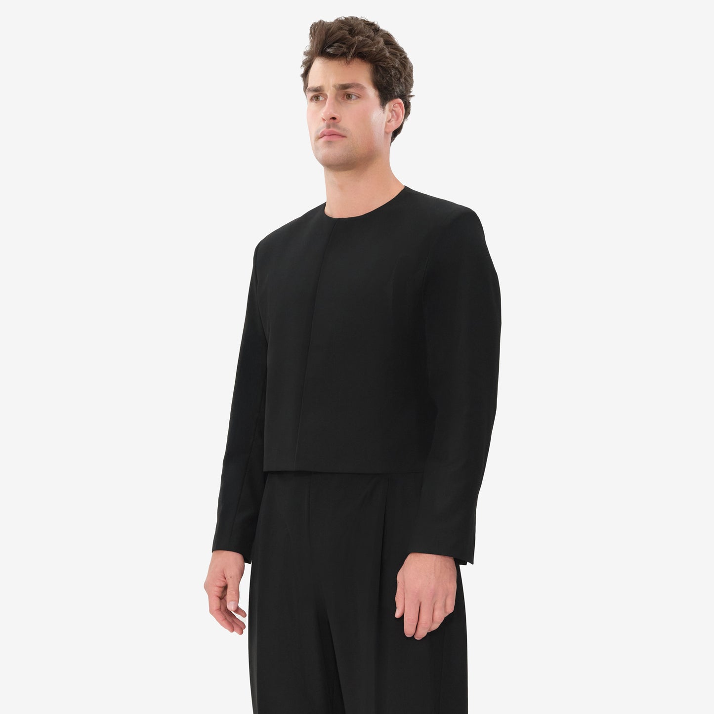 Crewneck Cropped Jacket