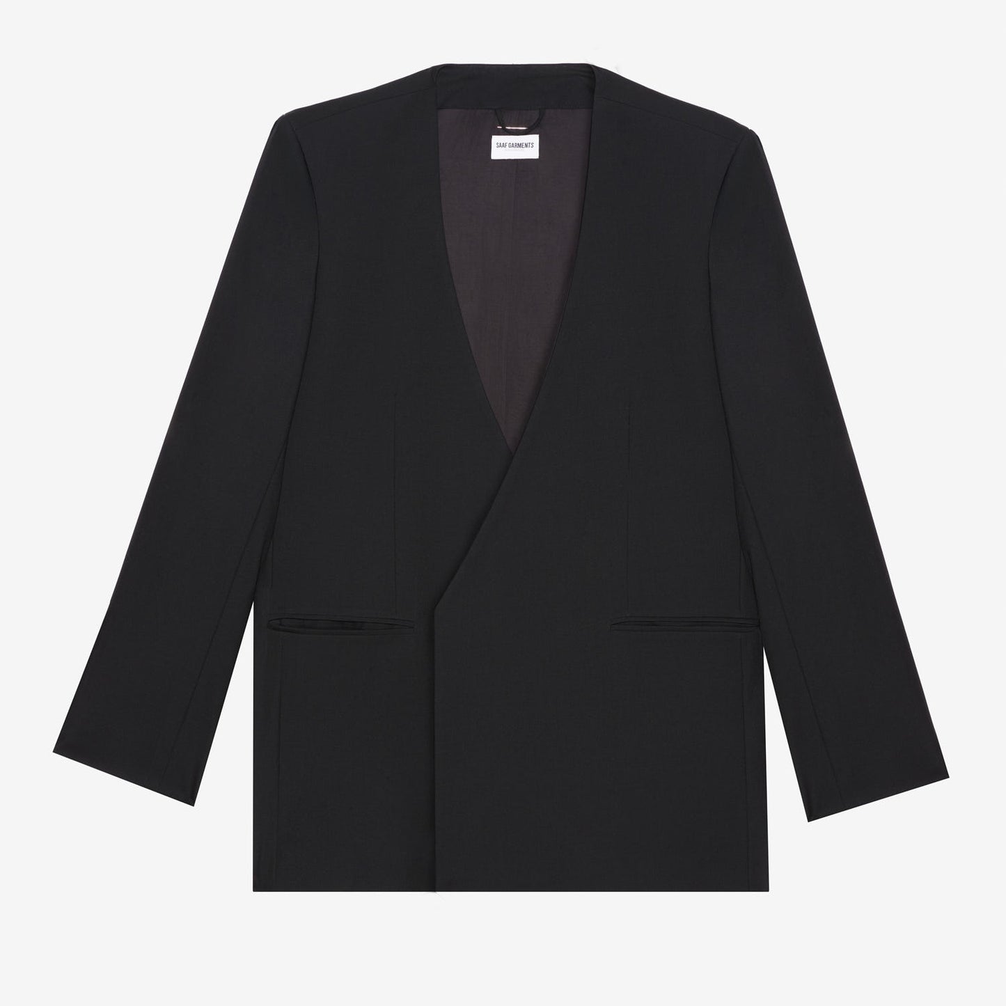 Double Breasted Lapelless Blazer
