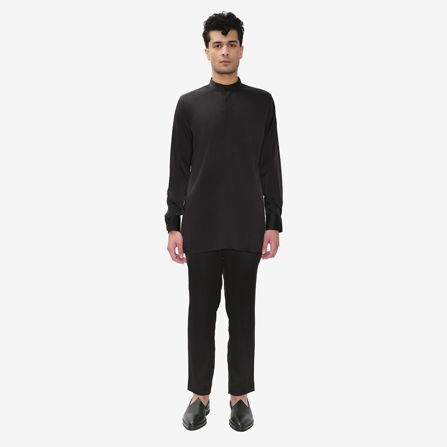 Tailored Band Collar Popover Shirt