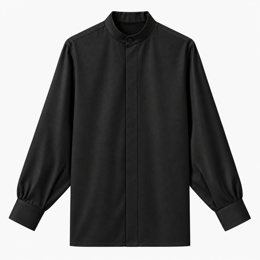 Oversized Band Collar Shirt