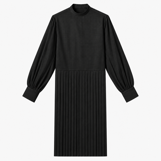 Pleated Mockneck Kurta