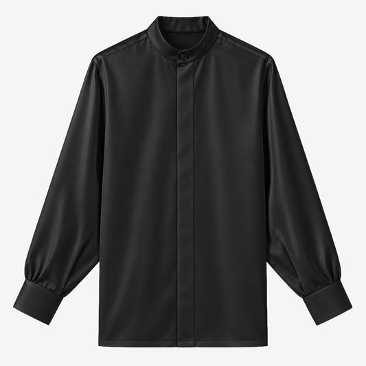 Oversized Band Collar Shirt
