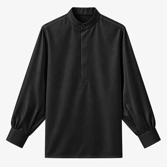 Tailored Band Collar Popover Shirt