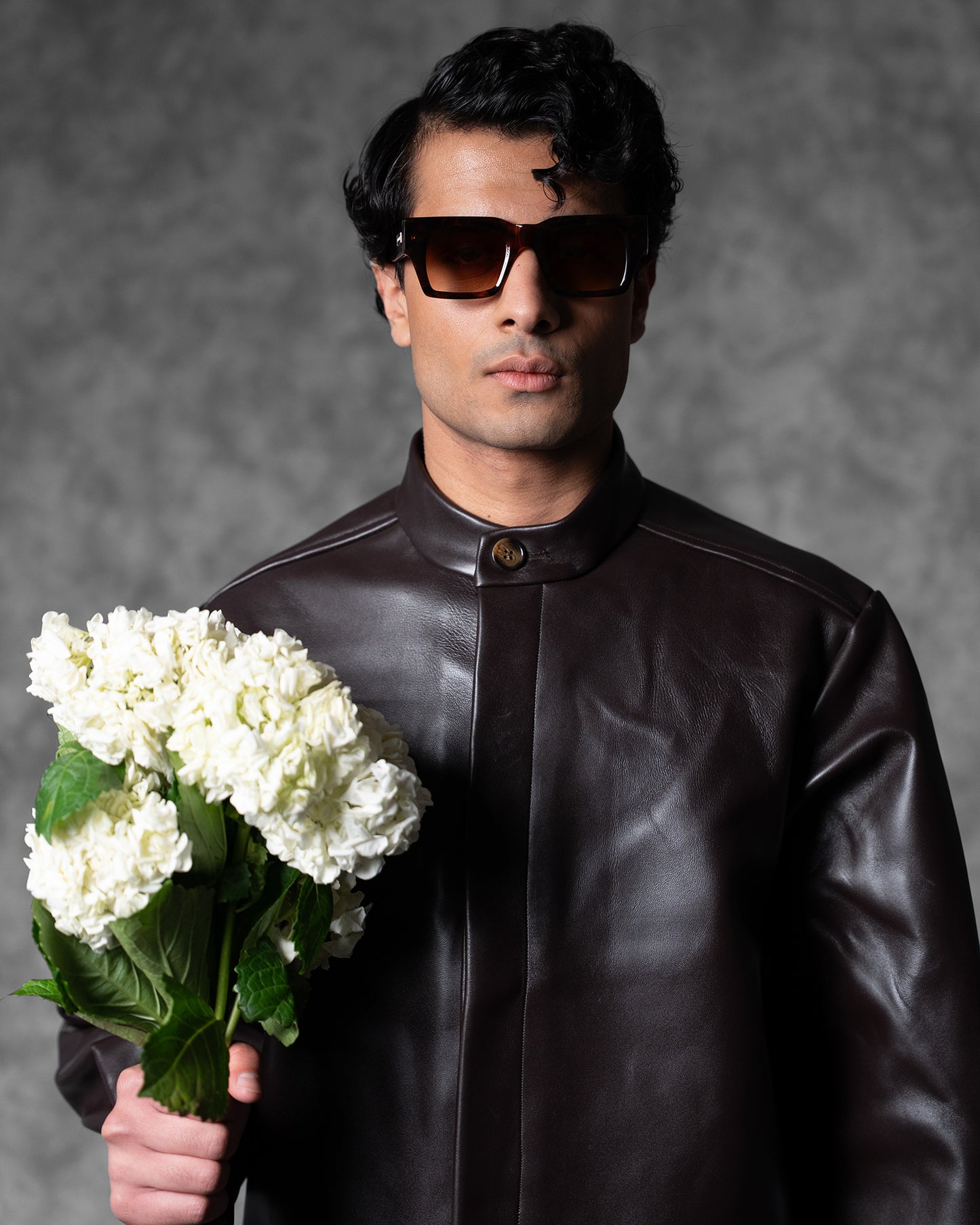 Oversized Band Collar Shirt