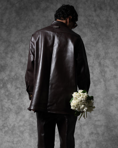 Oversized Band Collar Shirt