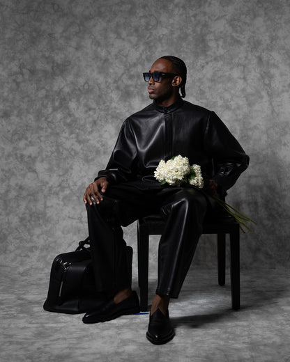 Oversized Band Collar Shirt