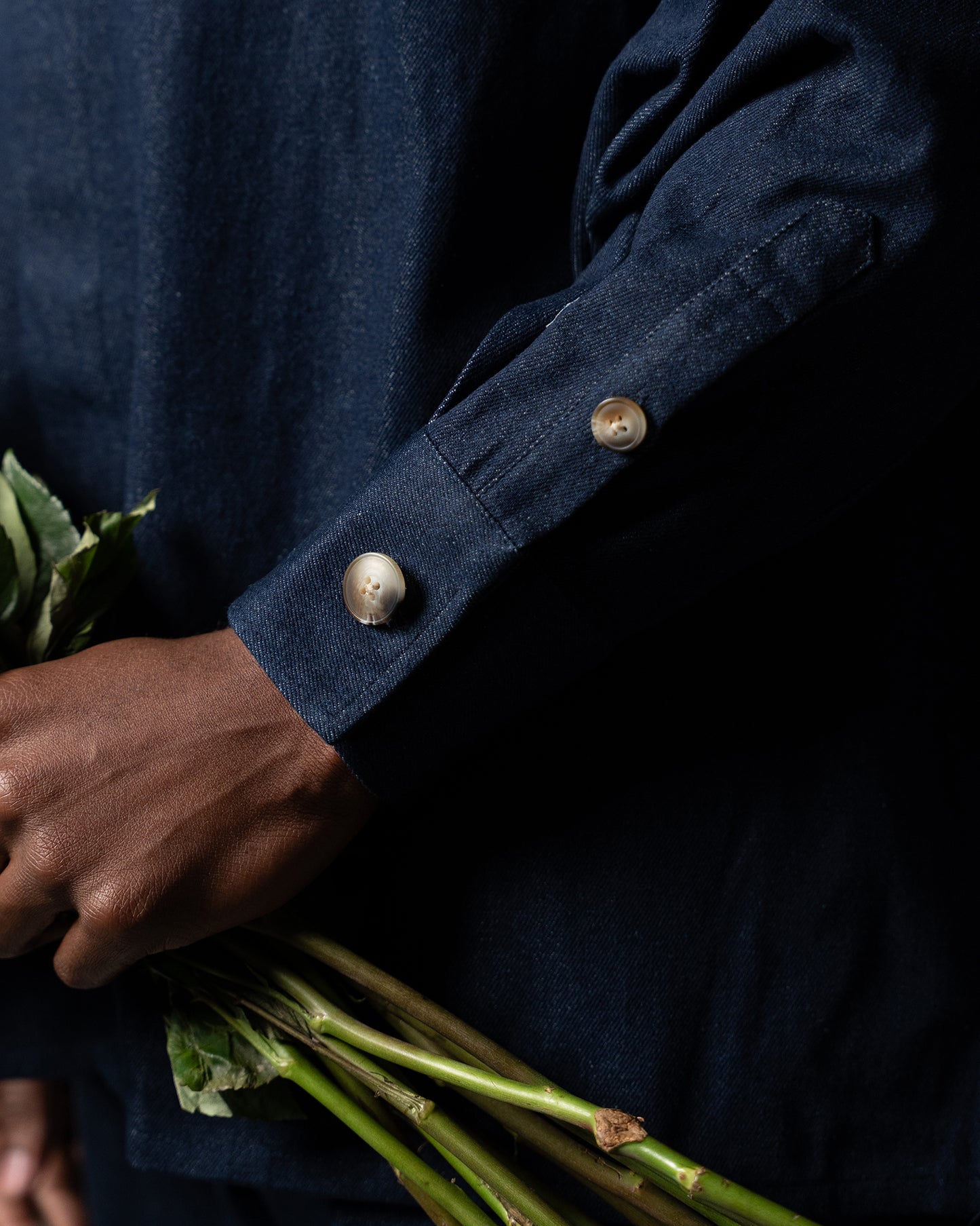 Oversized Band Collar Shirt