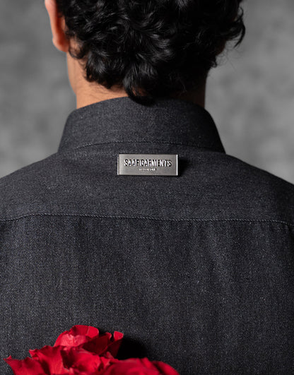 Oversized Band Collar Shirt