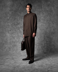 Oversized Band Collar Shirt