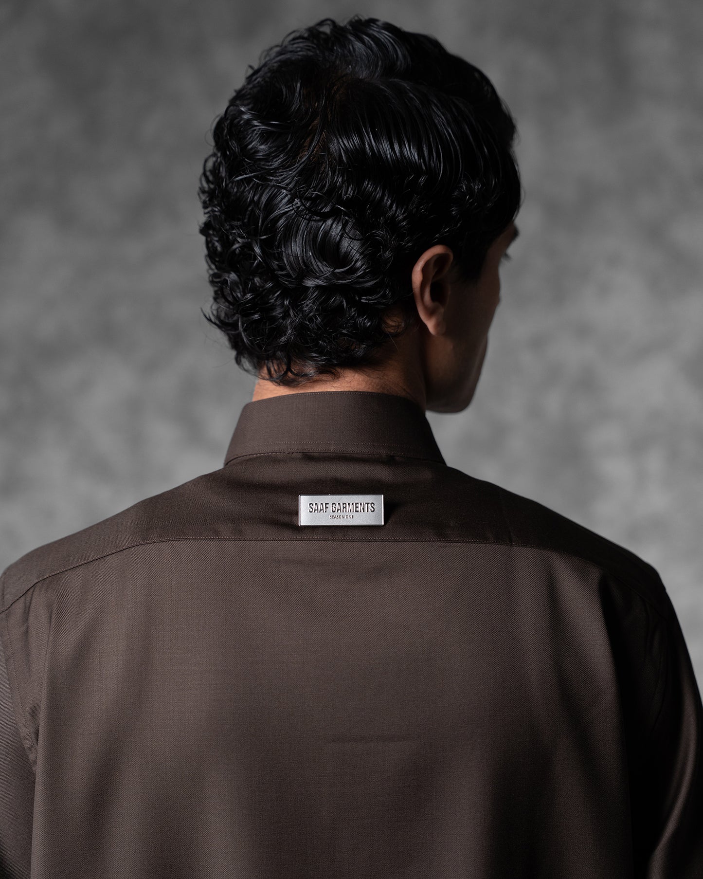 Oversized Band Collar Shirt