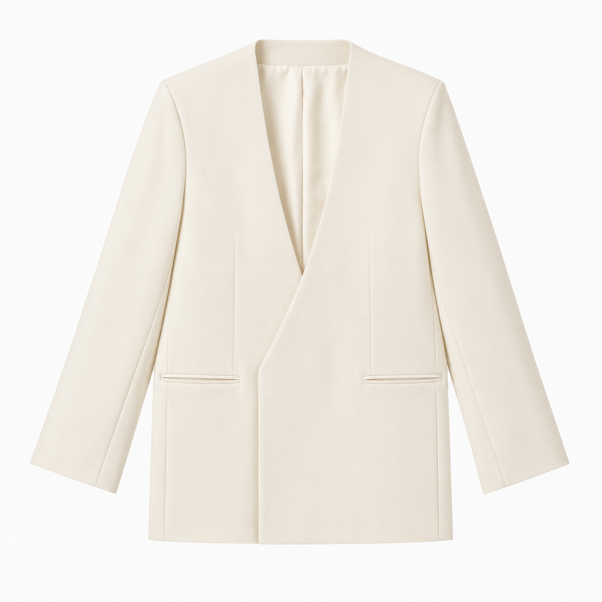 Double Breasted Lapelless Blazer