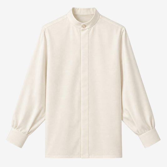 Oversized Band Collar Shirt