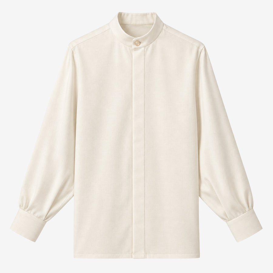Oversized Band Collar Shirt