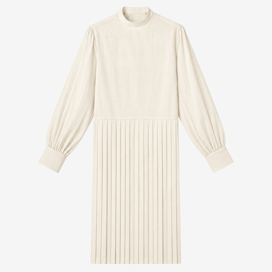 Pleated Mockneck Kurta