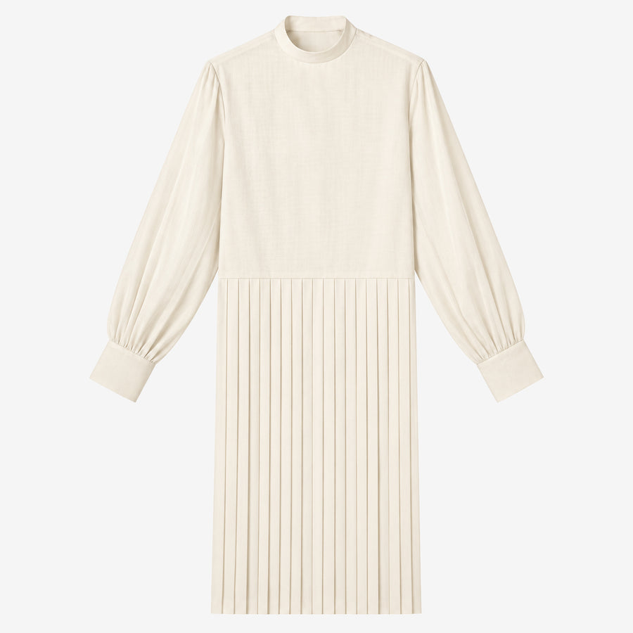 Pleated Mockneck Kurta