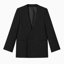 Double Breasted Lapelless Blazer