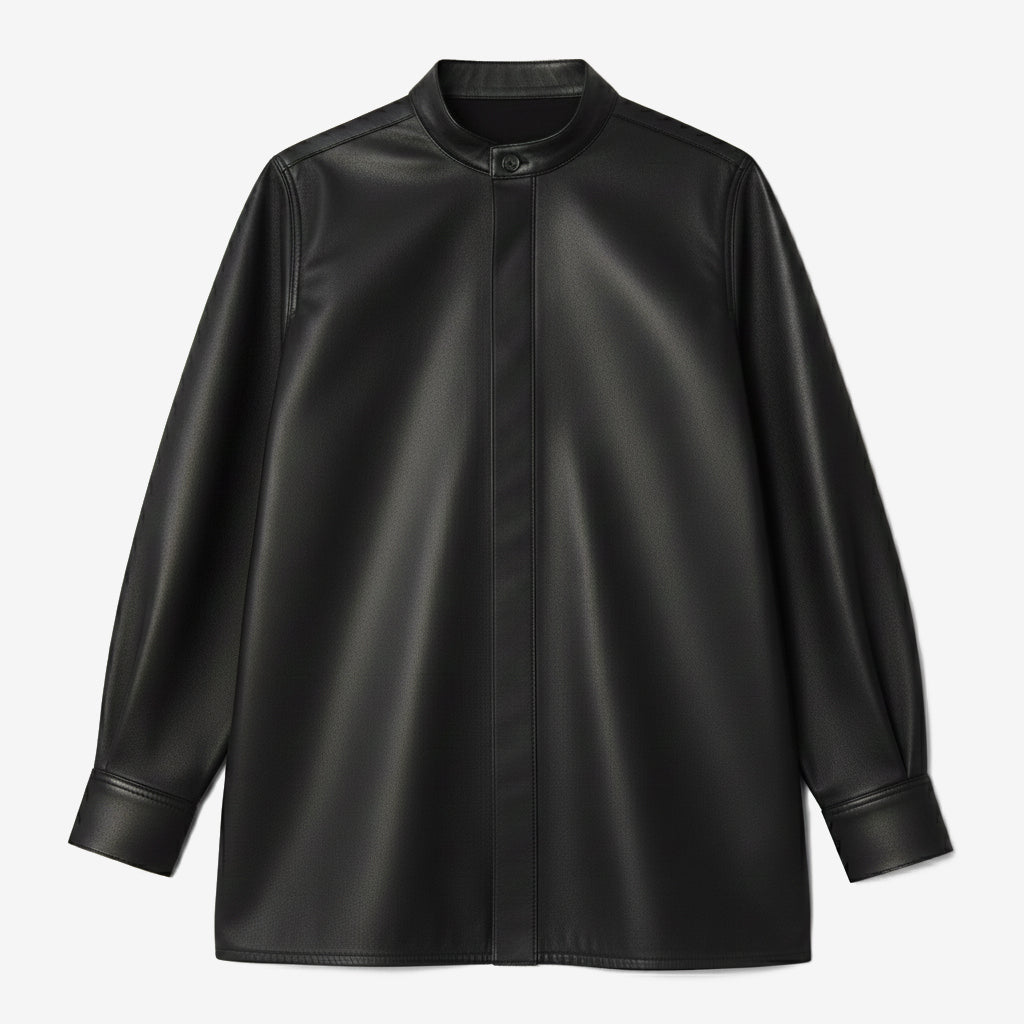 Oversized Band Collar Shirt