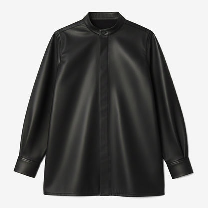 Oversized Band Collar Shirt