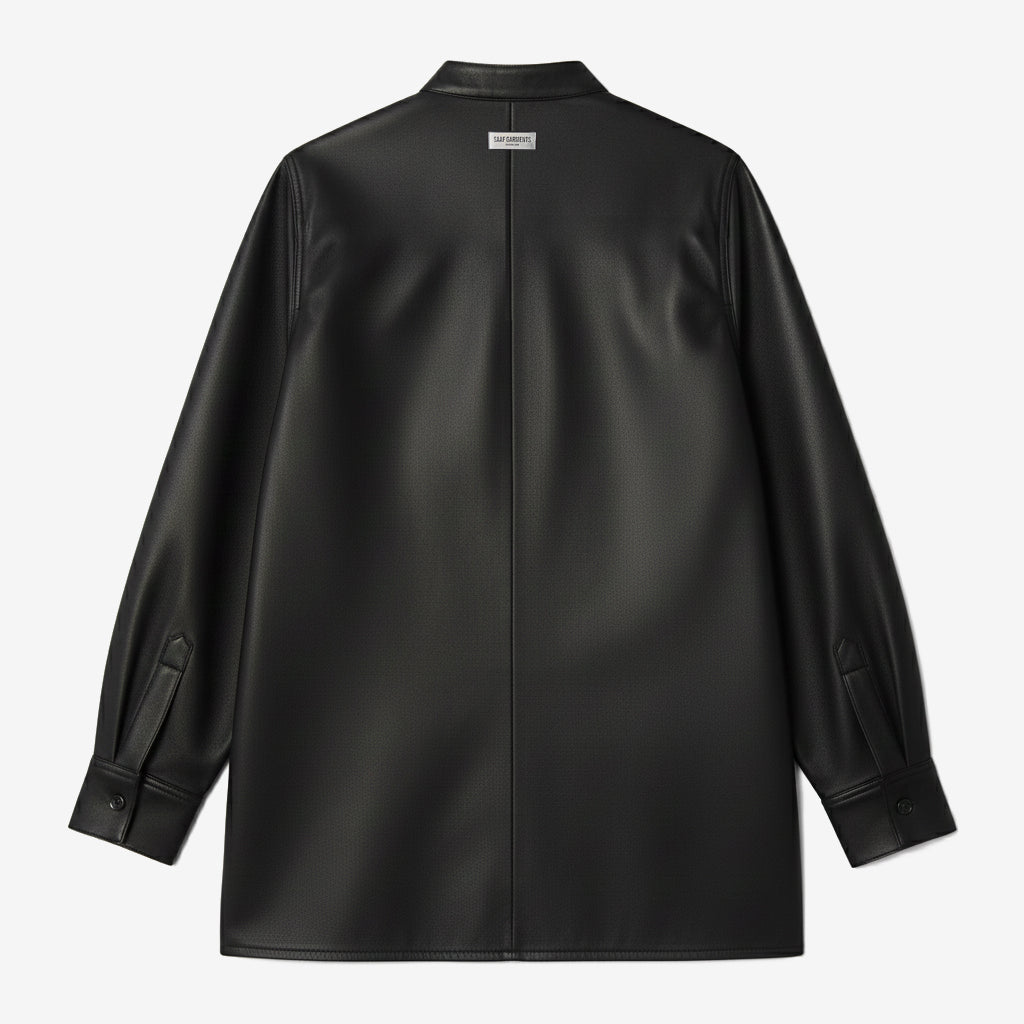 Oversized Band Collar Shirt