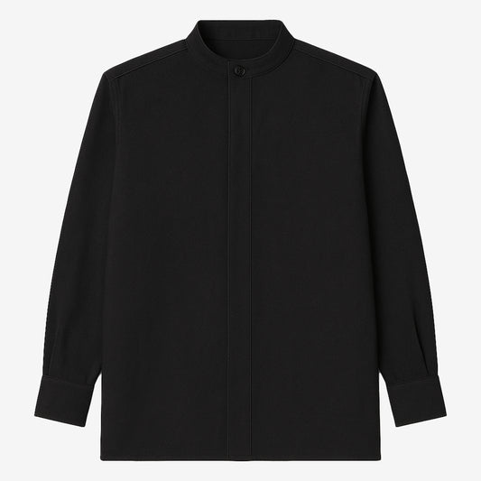 Oversized Band Collar Shirt