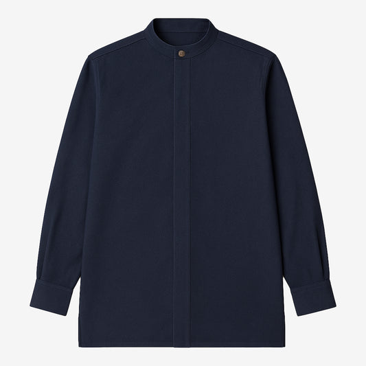 Oversized Band Collar Shirt