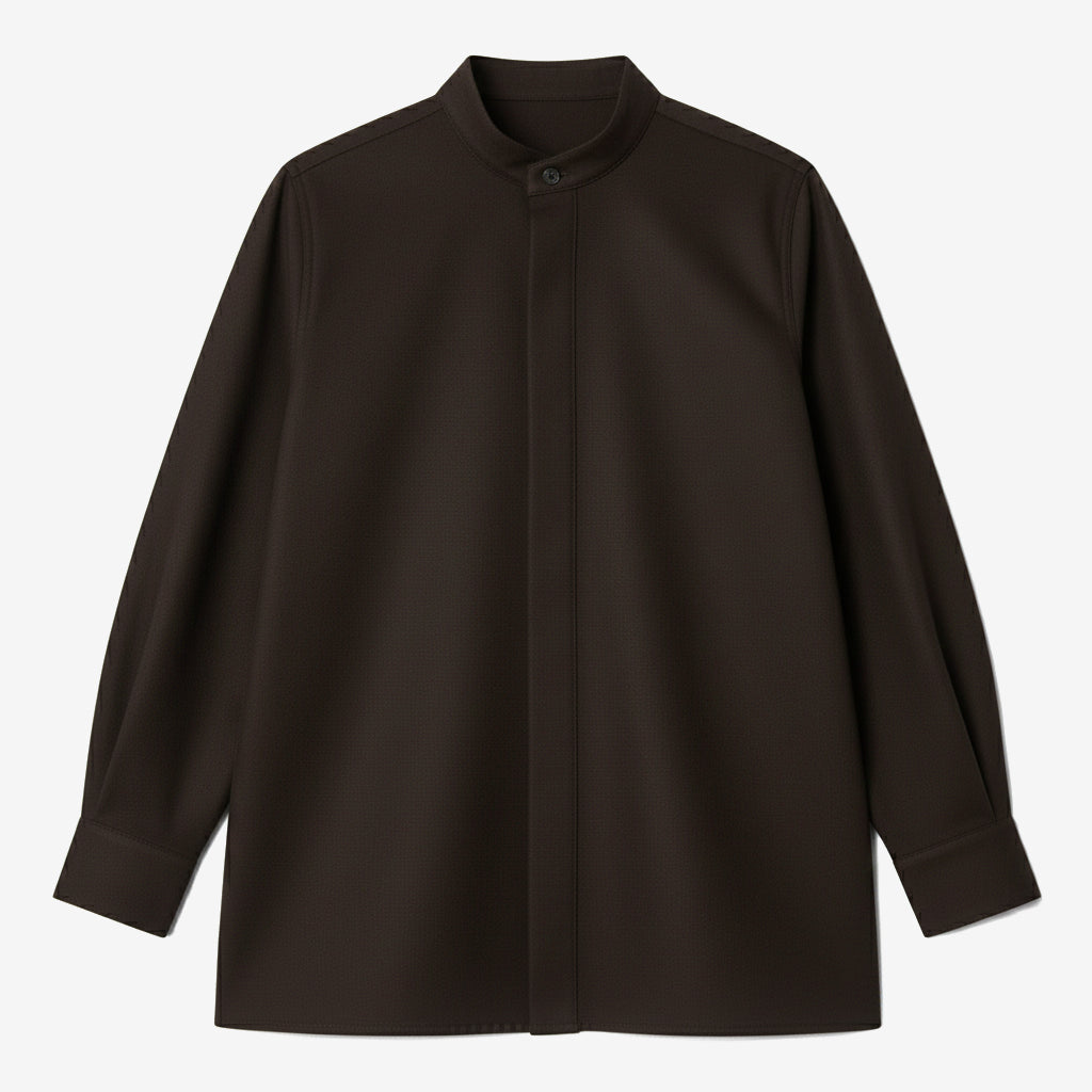 Oversized Band Collar Shirt