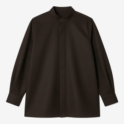 Oversized Band Collar Shirt