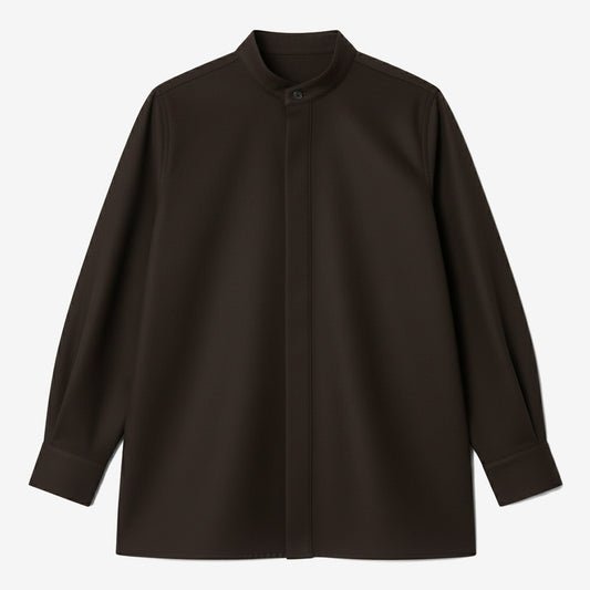 Oversized Band Collar Shirt