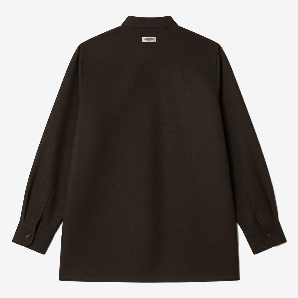 Oversized Band Collar Shirt