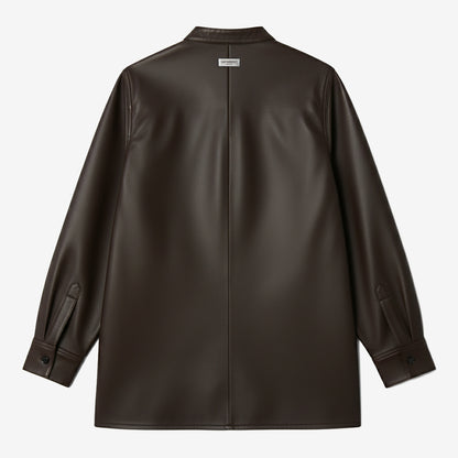 Oversized Band Collar Shirt