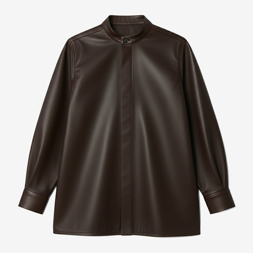 Oversized Band Collar Shirt