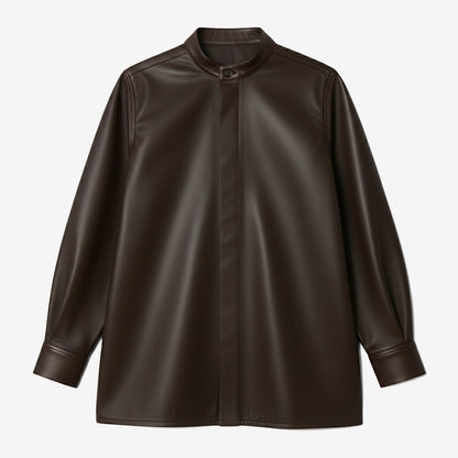 Oversized Band Collar Shirt