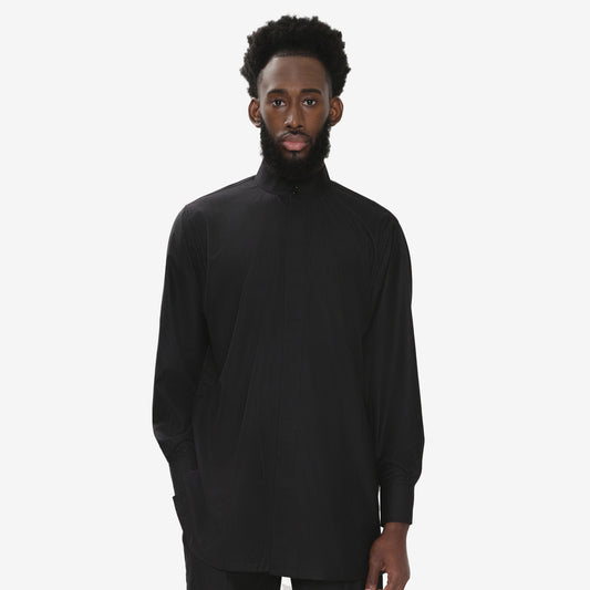 Oversized Band Collar Shirt