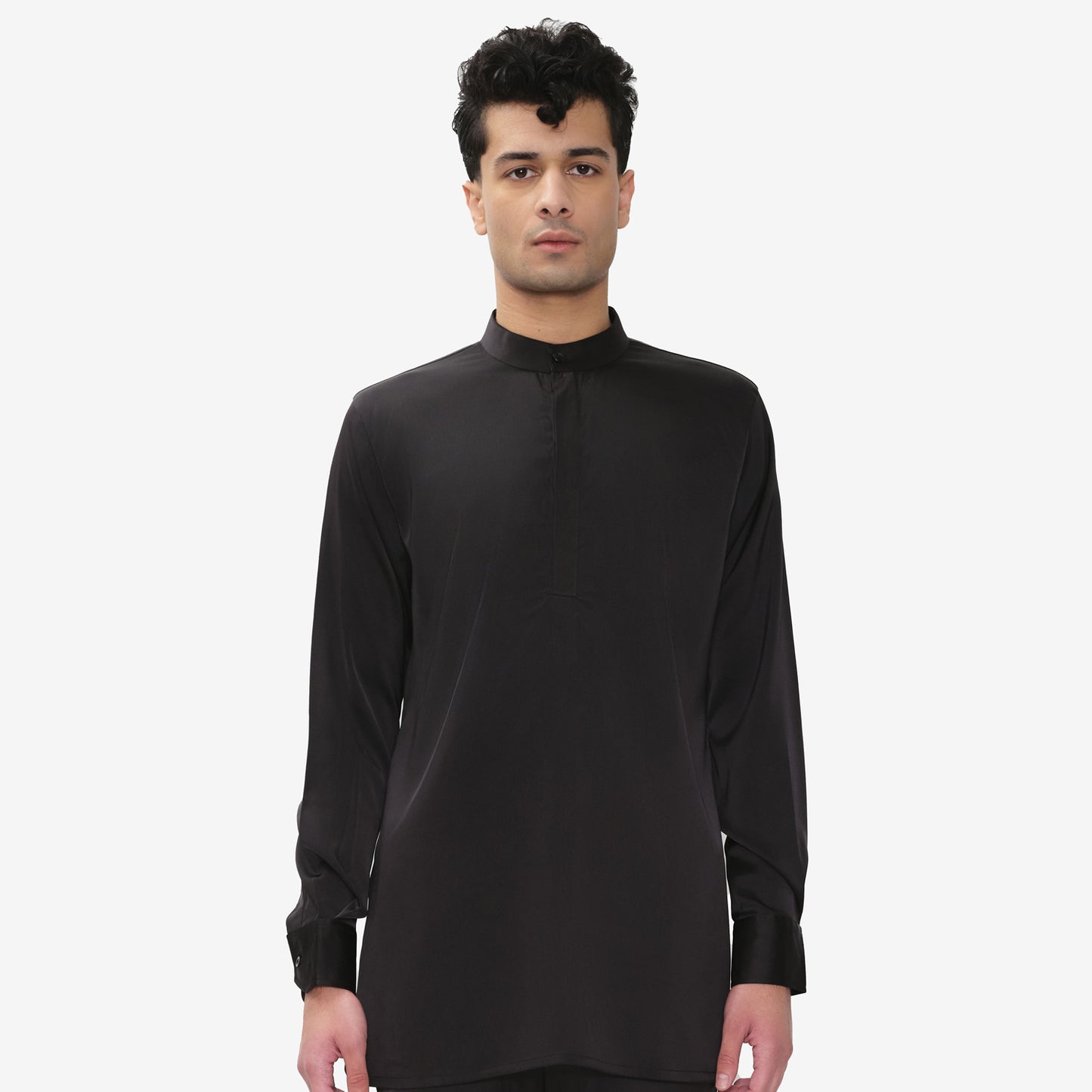 Tailored Band Collar Popover Shirt