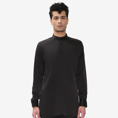 Tailored Band Collar Popover Shirt