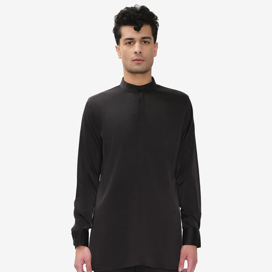 Tailored Band Collar Popover Shirt
