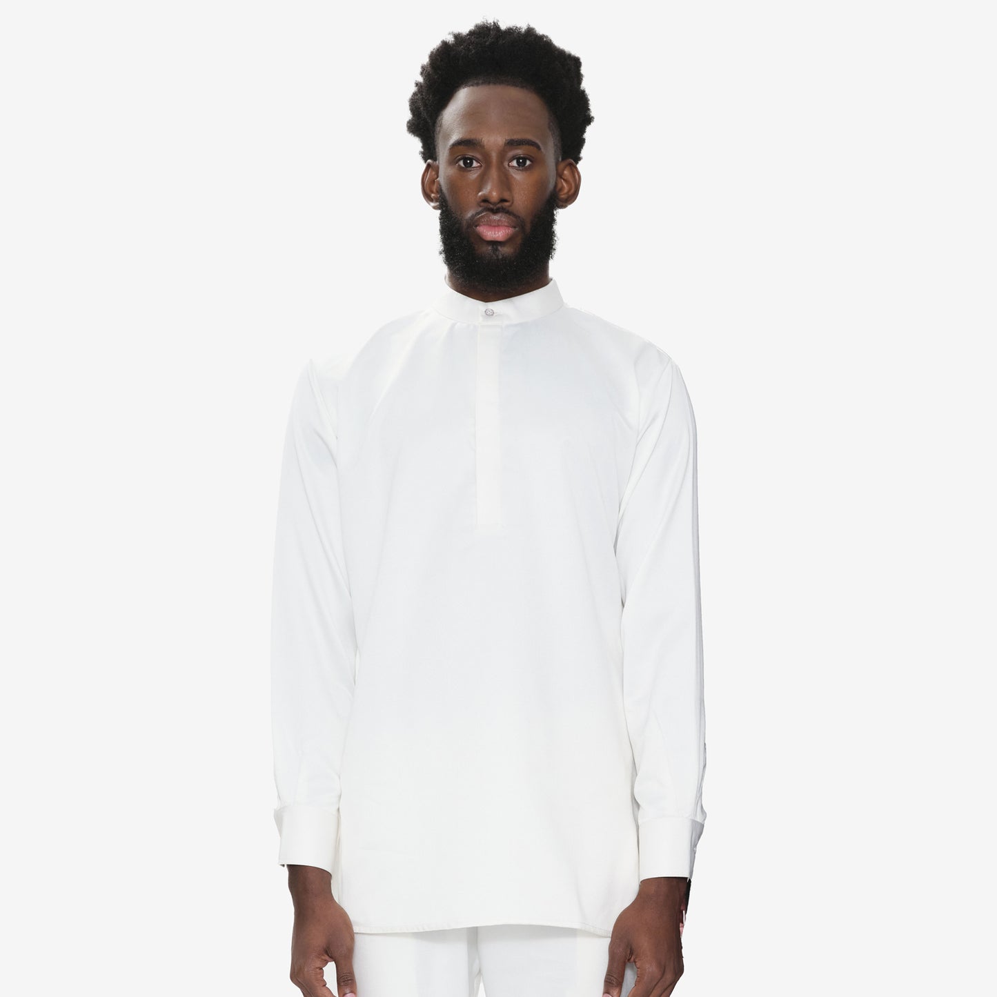 Tailored Band Collar Popover Shirt