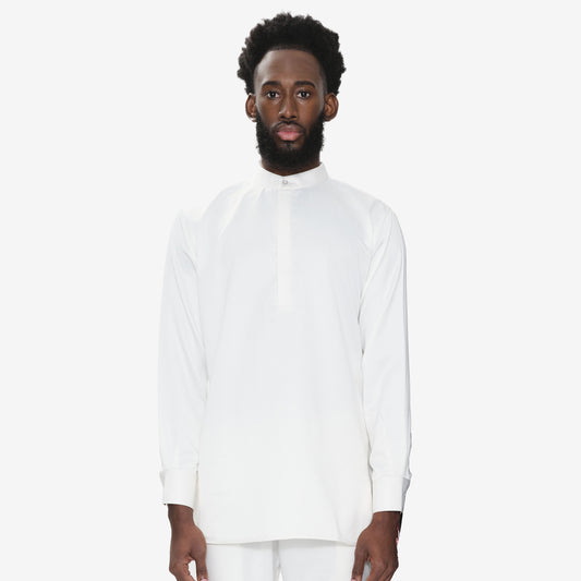 Tailored Band Collar Popover Shirt