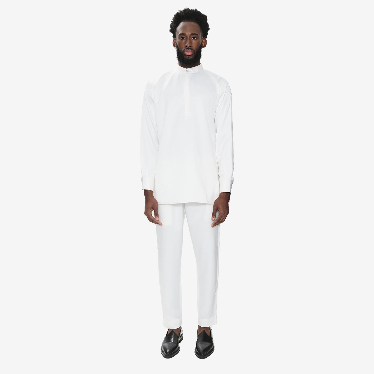 Tailored Band Collar Popover Shirt