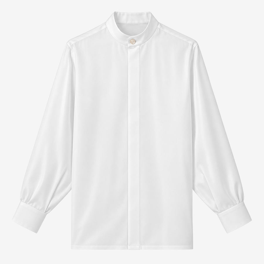 Oversized Band Collar Shirt